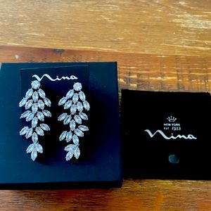 Crystal cubic zirconia clip on earrings